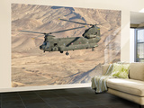Italian Army Ch-47C Chinook Helicopter in Flight over Afghanistan Wall Mural – Large by Stocktrek Images 