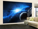 A Paradise World with a Huge City Looks Out on a Beautiful Nebula Wall Mural – Large by Stocktrek Images 