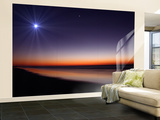 The Moon and Venus at Twilight from the Beach of Pinamar, Argentina Wall Mural – Large by Stocktrek Images 