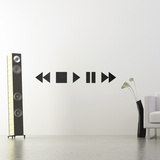 Stop Pause Play-Medium-Black Autocollant mural