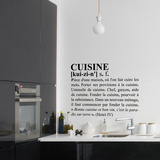 La cuisine : définition du dictionnaire - taille moyenne - noir Autocollant mural