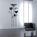 Wild Flowers-Medium-Black Wall Decal