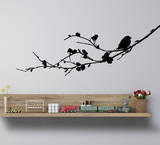 Bird On A Branch Medium (Left)-Black Wall Decal