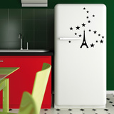 Eiffel Tower Stars-Medium-Black Wall Decal