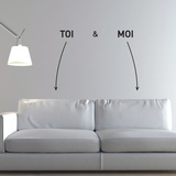 You and Me-Medium-Black Autocollant mural