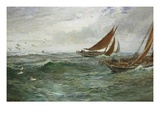 In the Track of the Trawlers Reproduction procédé giclée par Charles Napier Hemy