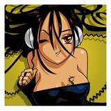 Anime Girl In Headphones Giclée-tryk af Harry Briggs Anime Girl In Headphones Giclée-tryk af Harry Briggs