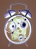 Cross-section of Alarm Clock Photographic Print