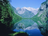 Lake 'Obersee' and ' Watzmann' mountain, Bavaria, Berchtesgarden, Germany Photographic Print by Herbert Kehrer