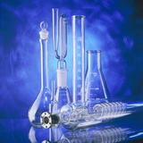 Different sorts of glass flasks Fotografisk tryk af Rainer Ohligschlaeger Different sorts of glass flasks Fotografisk tryk af Rainer Ohligschlaeger