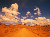 Road and sandstone formations, Valley of the Gods, Arizona, USA Photographic Print by Frank Krahmer
