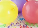 Party Balloons and Curly Ribbons Photographic Print by Jamie Grill