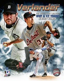 Justin Verlander 2011 AL MVP & Cy Young Winner Portrait Plus Photo