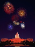 United States Capitol Building and Fireworks Fotografisk tryk af Bill Ross United States Capitol Building and Fireworks Fotografisk tryk af Bill Ross