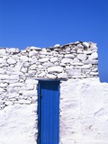Door and front of a building, Mykonos, Greece Photographic Print by Larry Dale Gordon