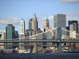 Skyline of New York City with East River, Manhattan and Brooklyn Bridge Photographic Print by Alan Schein