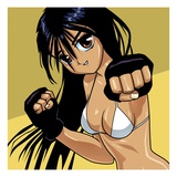 Anime Girl Fighter Gicléedruk van Harry Briggs Anime Girl Fighter Gicléedruk van Harry Briggs