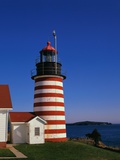 Red and White Striped Lighthouse Photographic Print by Cody Wood