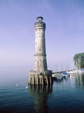 Harbour entrance with lighthouse of Lindau at the Lake Constance (Bavaria, Germany) Fotografie-Druck von José Fuste Raga