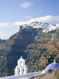 Church and town view, Cyclades, Santorin, Greece Photographic Print by Guenter Rossenbach