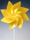 Toy wind wheel  in front of a gray background Photographic Print by Klaus Hackenberg