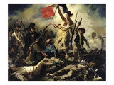 Liberty Leading the People reproduction procédé giclée par Eugene Delacroix