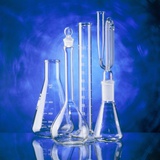 Different sorts of glass flasks Photographic Print by Rainer Ohligschlaeger