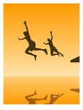 Children Jumping Into Water Giclee Print