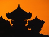 Silhouette of Japanese Temple Photographic Print by Charles O'Rear
