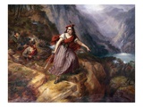 Helen MacGregor in the Conflict at the Pass of Loch Ard Giclee-trykk av Siegfried Detlev Bendixen