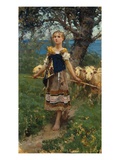 The Young Shepherdess Giclee Print by Francesco Paolo Michetti