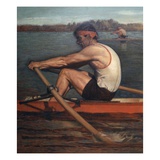 two men rowing in competition Giclee Print