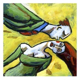 Woman Avoiding a Kiss from a Man Reproduction procédé giclée par Alberto Ruggieri