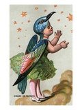 Illustration of Child Dressed in Bird of Paradise Costume Giclee Print