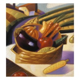 basket of fruits and vegetables Giclee Print