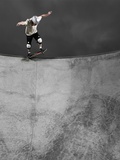 Skateboarder Performing Tricks Photographic Print