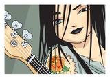 Girl with Guitar Gicléedruk van Harry Briggs Girl with Guitar Gicléedruk van Harry Briggs