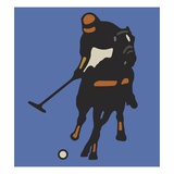Person Playing Polo Giclee Print