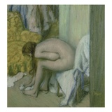 After the Bath, Woman Drying her Left Foot Giclee Print by Edgar Degas