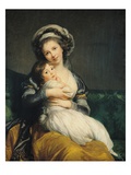 Self-Portrait in a Turban with Her Child Giclée-Druck von Elisabeth Louise Vigee-LeBrun