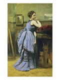 Femme en bleu Reproduction procédé giclée par Jean-Baptiste-Camille Corot