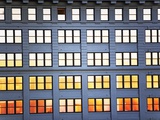 Sunset Reflection From Office Building Windows Photographic Print by Alan Schein