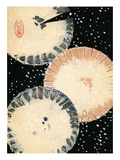 Illustration of Three Umbrellas in Snow Giclee Print