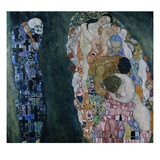 La mort et la vie (or) Reproduction procédé giclée par Gustav Klimt
