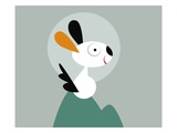 rabbit on a hill Giclee Print