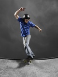 Skateboarder Performing Tricks Photographic Print