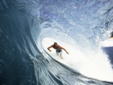 Surfing in the Tube Photographic Print by Sean Davey