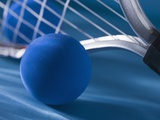 Closeup of racquetball gear Photographic Print