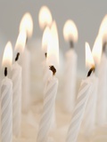 Lit Birthday Candles Photographic Print