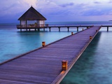 Pier at Island Hideaway at Dhonakulhi in Haa Alifu Atoll Photographic Print by Frank Krahmer